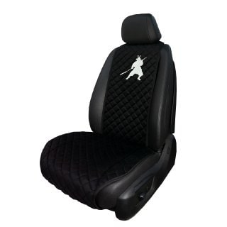 Накидки на сидения Накидка на переднее сиденье с вышивкой Самурай (Черная)