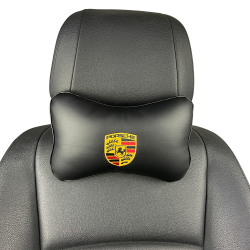 Подушка под шею черная с вышивкой 